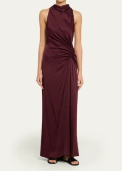 A.L.C.Inez Satin Mock-Neck Gown