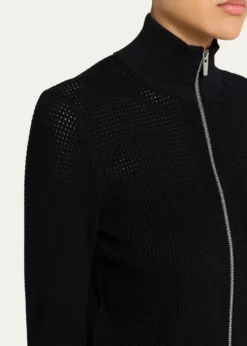 A.L.C.Jax Open-Work Zip Cardigan