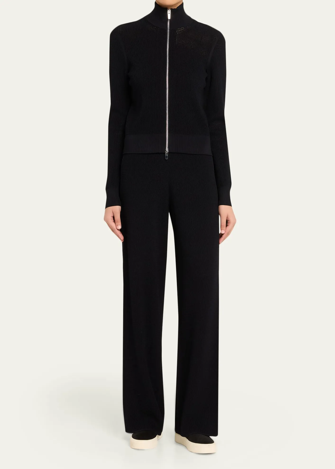 A.L.C.Jax Open-Work Zip Cardigan
