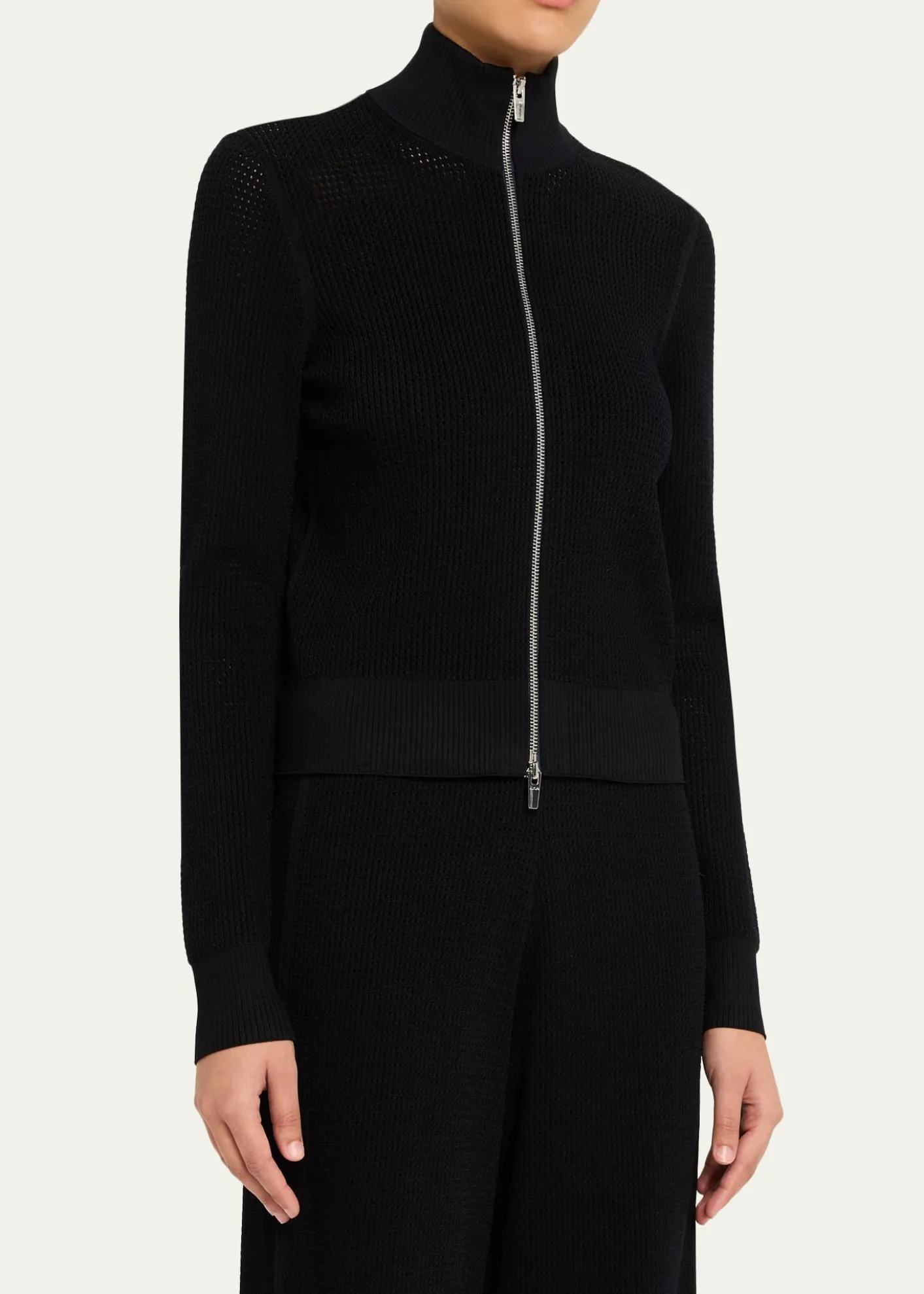 A.L.C.Jax Open-Work Zip Cardigan