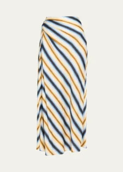 A.L.C.Jean Stripe Column Skirt