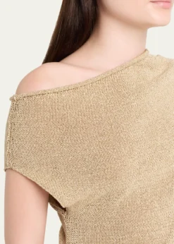 A.L.C.Joni Draped One-Shoulder Metallic Knit Top