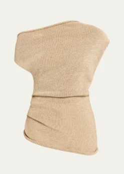 A.L.C.Joni Draped One-Shoulder Metallic Knit Top