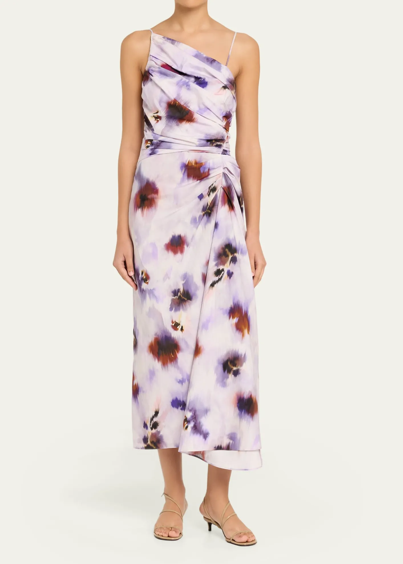 A.L.C.Juno Asymmetric Floral Midi Dress