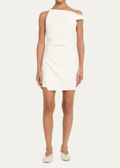 A.L.C.Leia Asymmetric One-Shoulder Linen-Blend Mini Dress