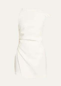 A.L.C.Leia Asymmetric One-Shoulder Linen-Blend Mini Dress