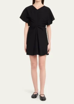 A.L.C.Leni Short-Sleeve Linen-Blend Mini Dress