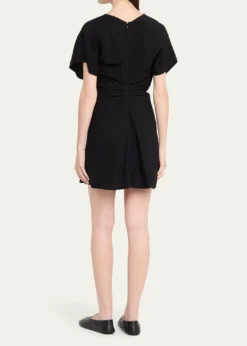 A.L.C.Leni Short-Sleeve Linen-Blend Mini Dress