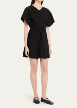A.L.C.Leni Short-Sleeve Linen-Blend Mini Dress