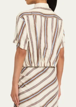 A.L.C.Leonore Gathered Linen Top