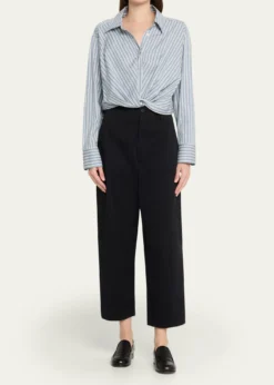 A.L.C.Leo Striped Twist-Front Top