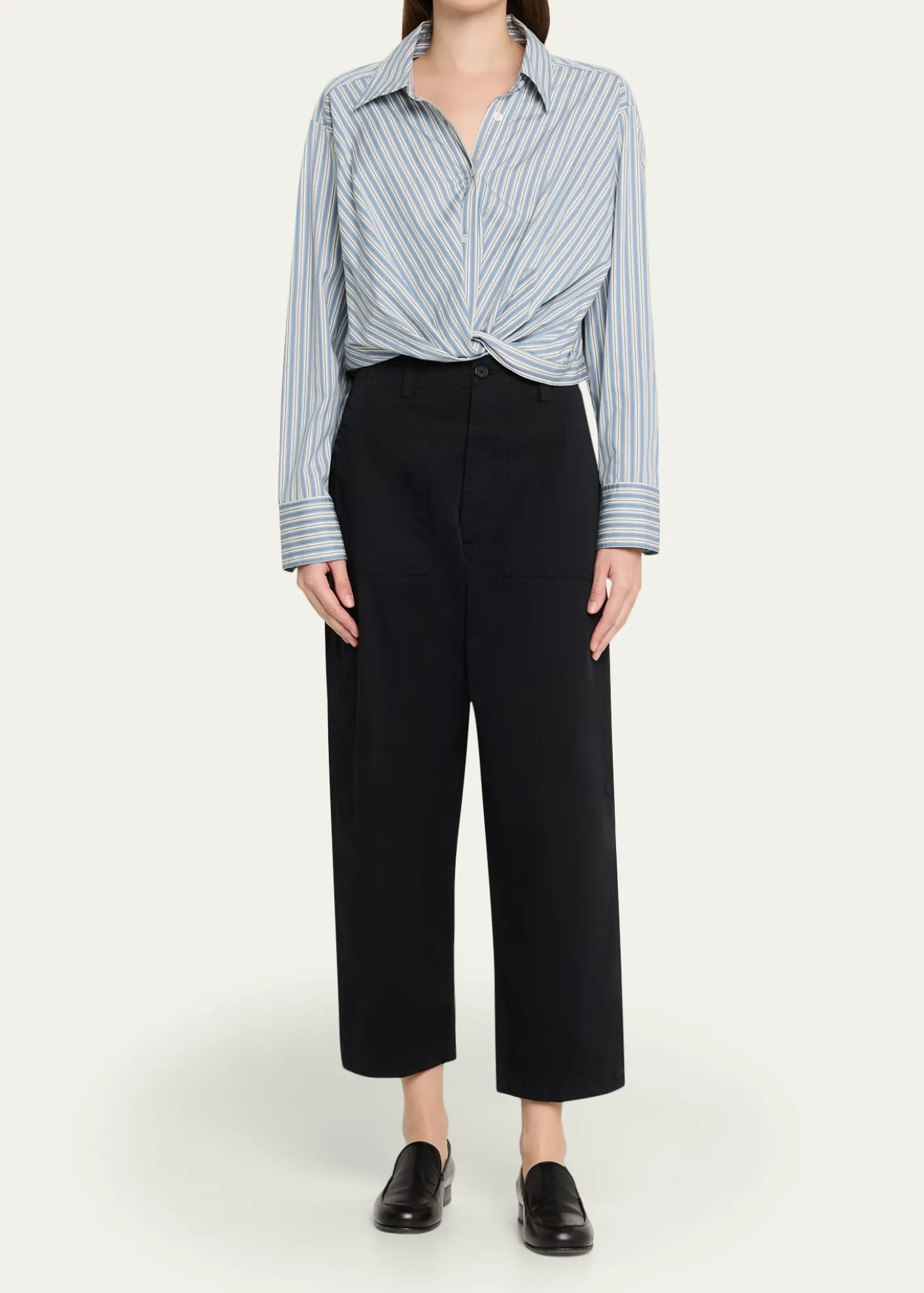 A.L.C.Leo Striped Twist-Front Top