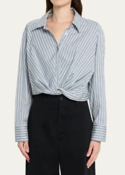 A.L.C.Leo Striped Twist-Front Top