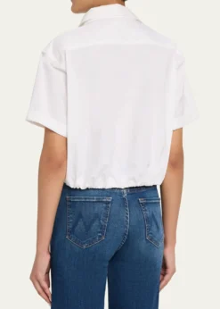 A.L.C.Lily Cropped Twist-Front Poplin Shirt