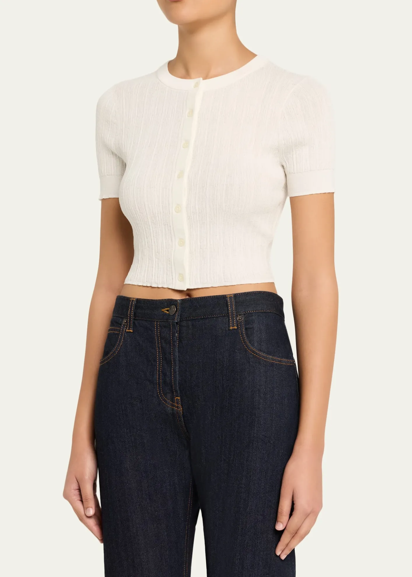 A.L.C.Lottie Textured Crop Cardigan