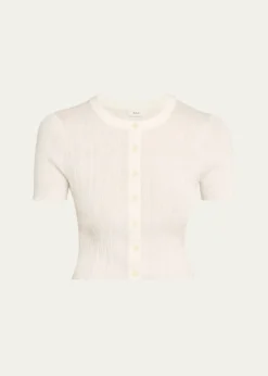A.L.C.Lottie Textured Crop Cardigan