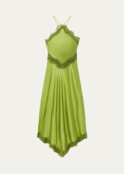 A.L.C.Lucia Satin & Lace Midi Dress