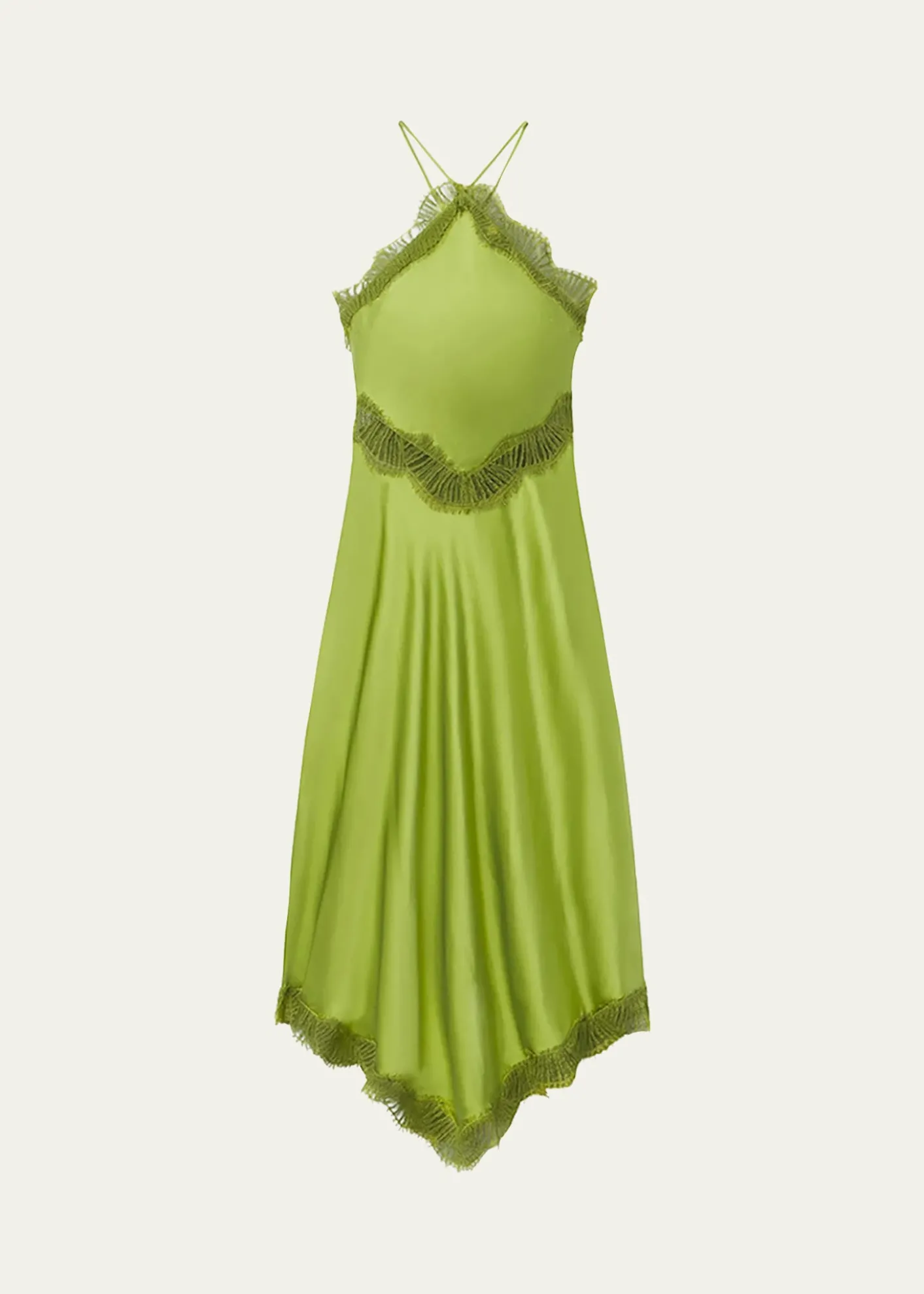 A.L.C.Lucia Satin & Lace Midi Dress