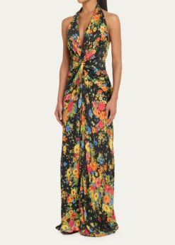 A.L.C.Mabel Floral Halter Gown