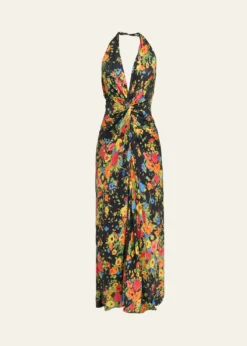 A.L.C.Mabel Floral Halter Gown