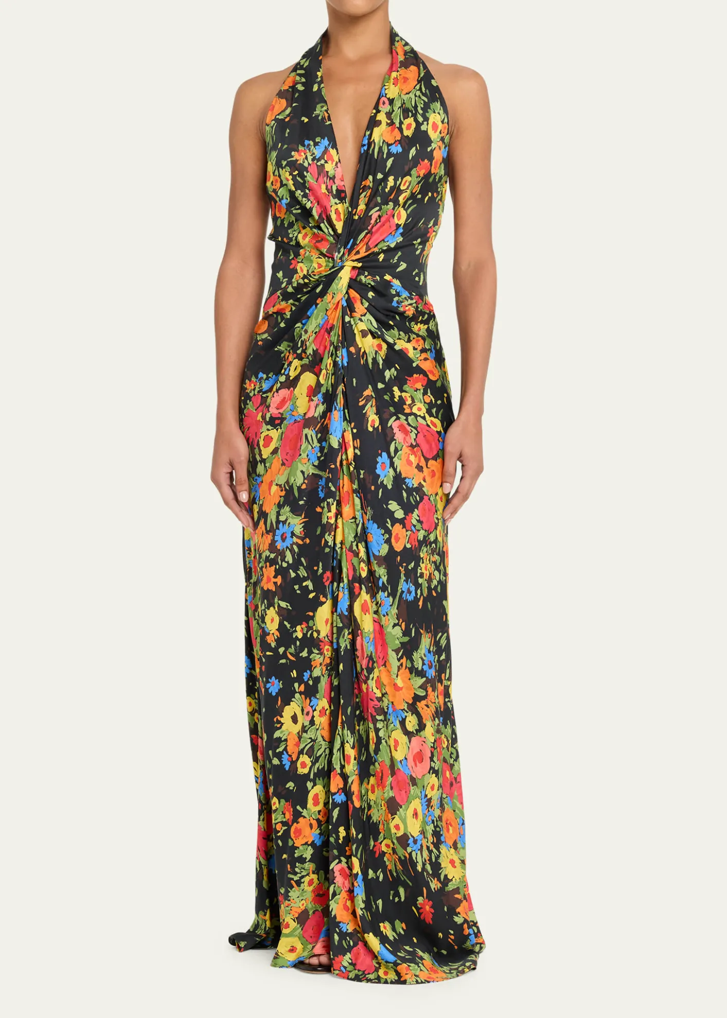 A.L.C.Mabel Floral Halter Gown