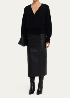 A.L.C.Marta Leather Midi Skirt