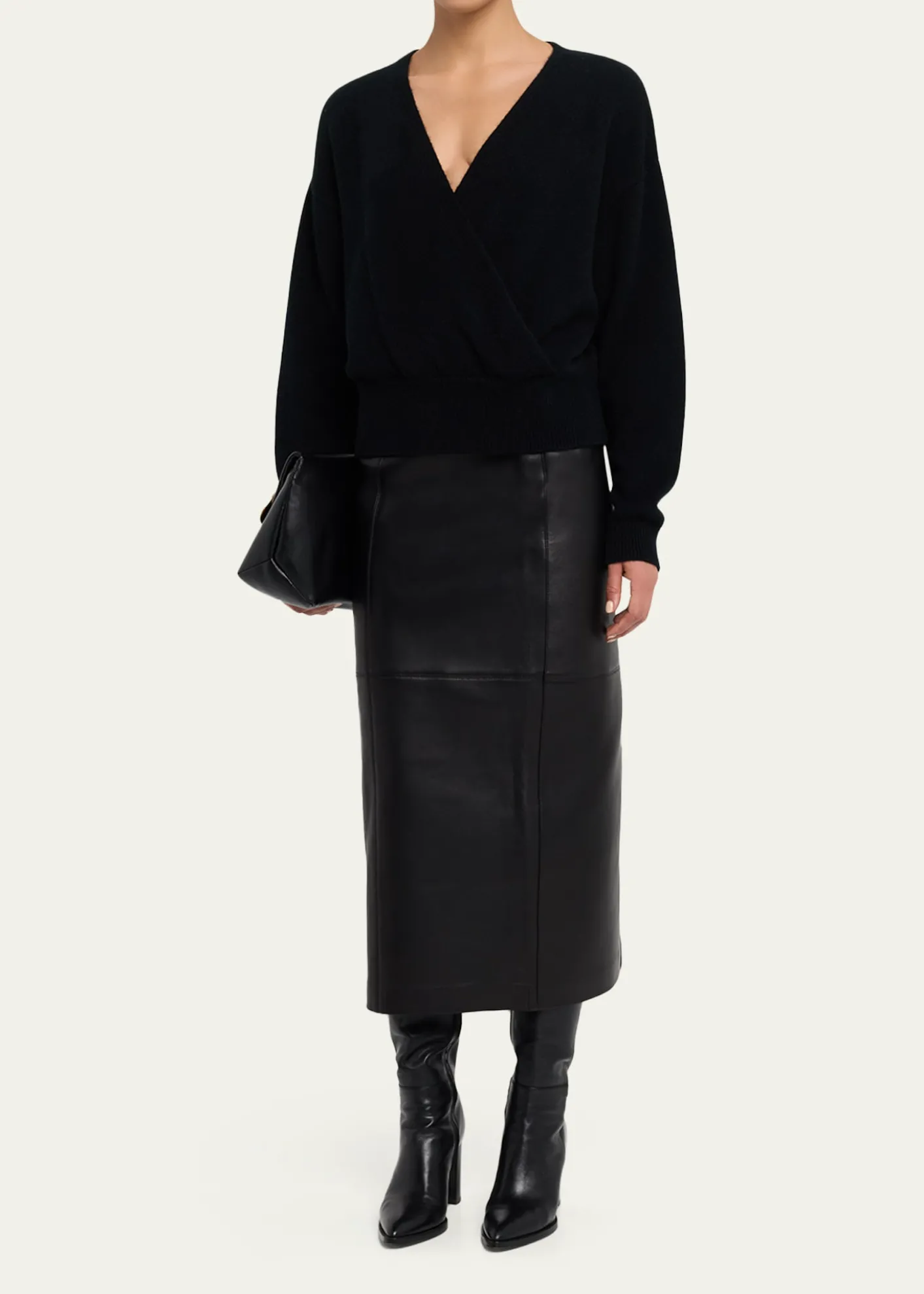 A.L.C.Marta Leather Midi Skirt