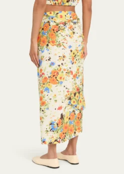 A.L.C.Naomi Floral Draped Midi Skirt