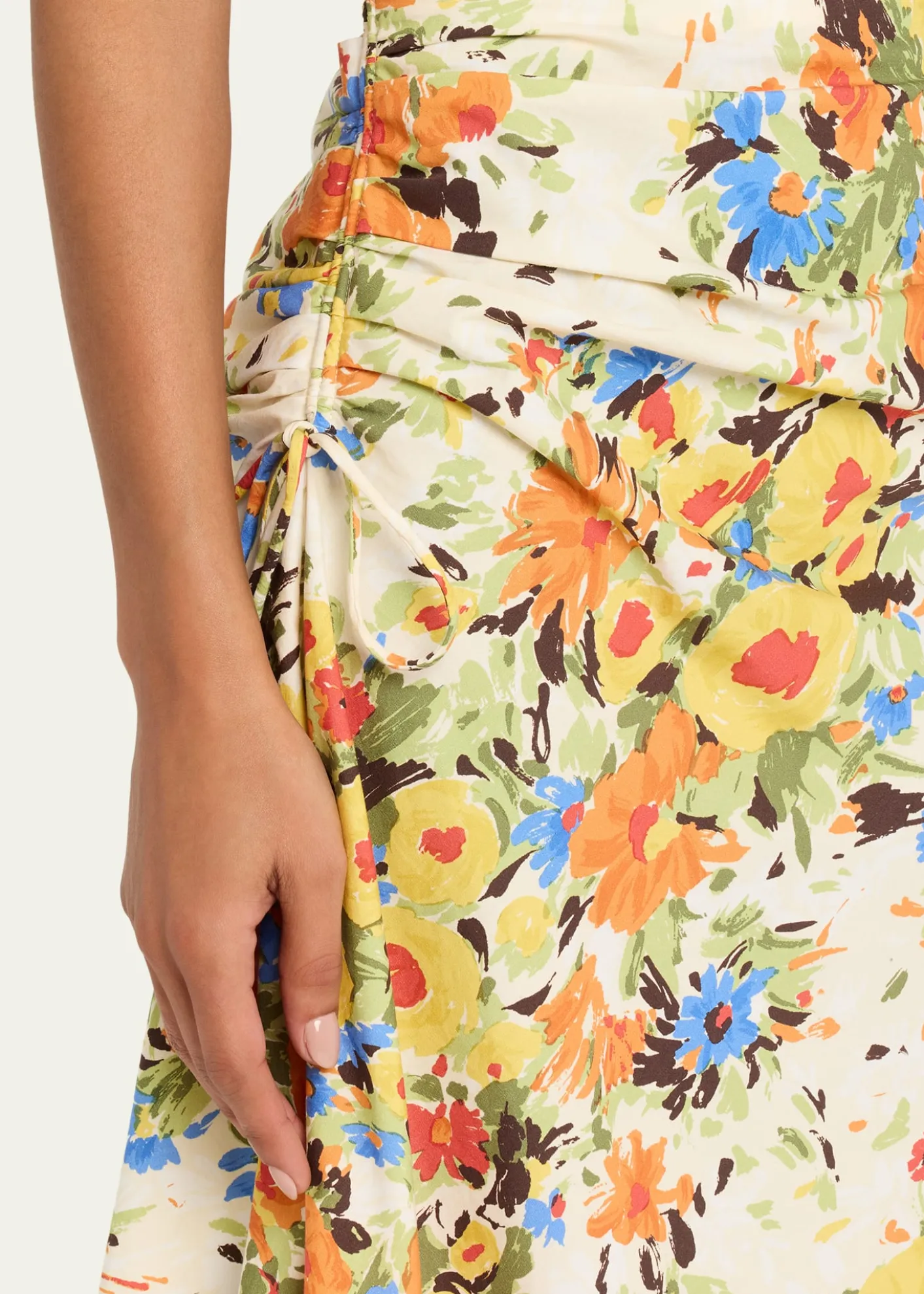 A.L.C.Naomi Floral Draped Midi Skirt