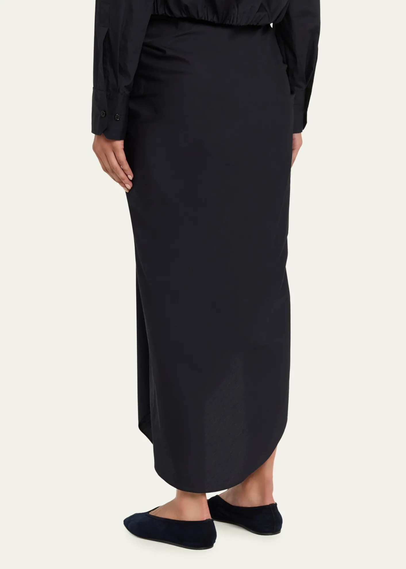 A.L.C.Rhodes Draped Cotton Midi Skirt