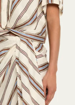 A.L.C.Rhodes Draped Linen Midi Skirt