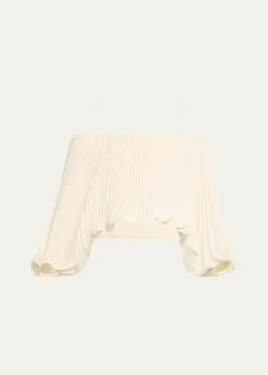 A.L.C.Sienna Pleated Off-The-Shoulder Top