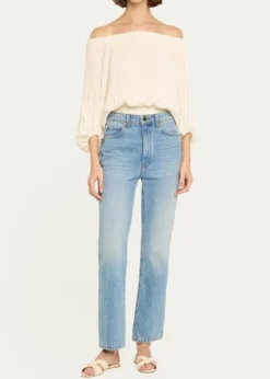 A.L.C.Sienna Pleated Off-The-Shoulder Top