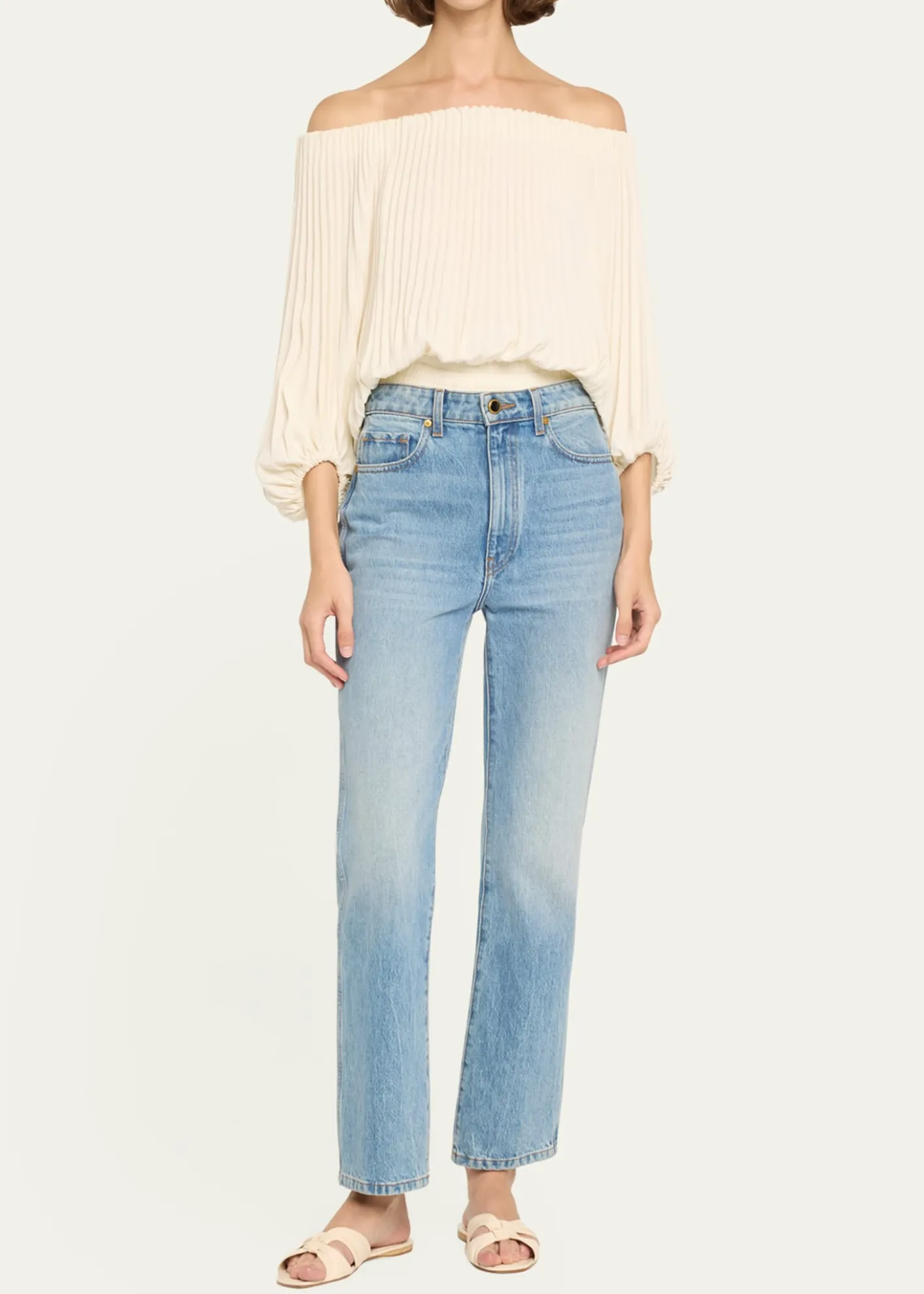 A.L.C.Sienna Pleated Off-The-Shoulder Top