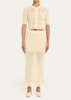 A.L.C.Simon Cropped Open-Knit Cardigan