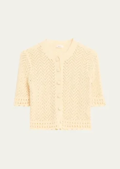 A.L.C.Simon Cropped Open-Knit Cardigan