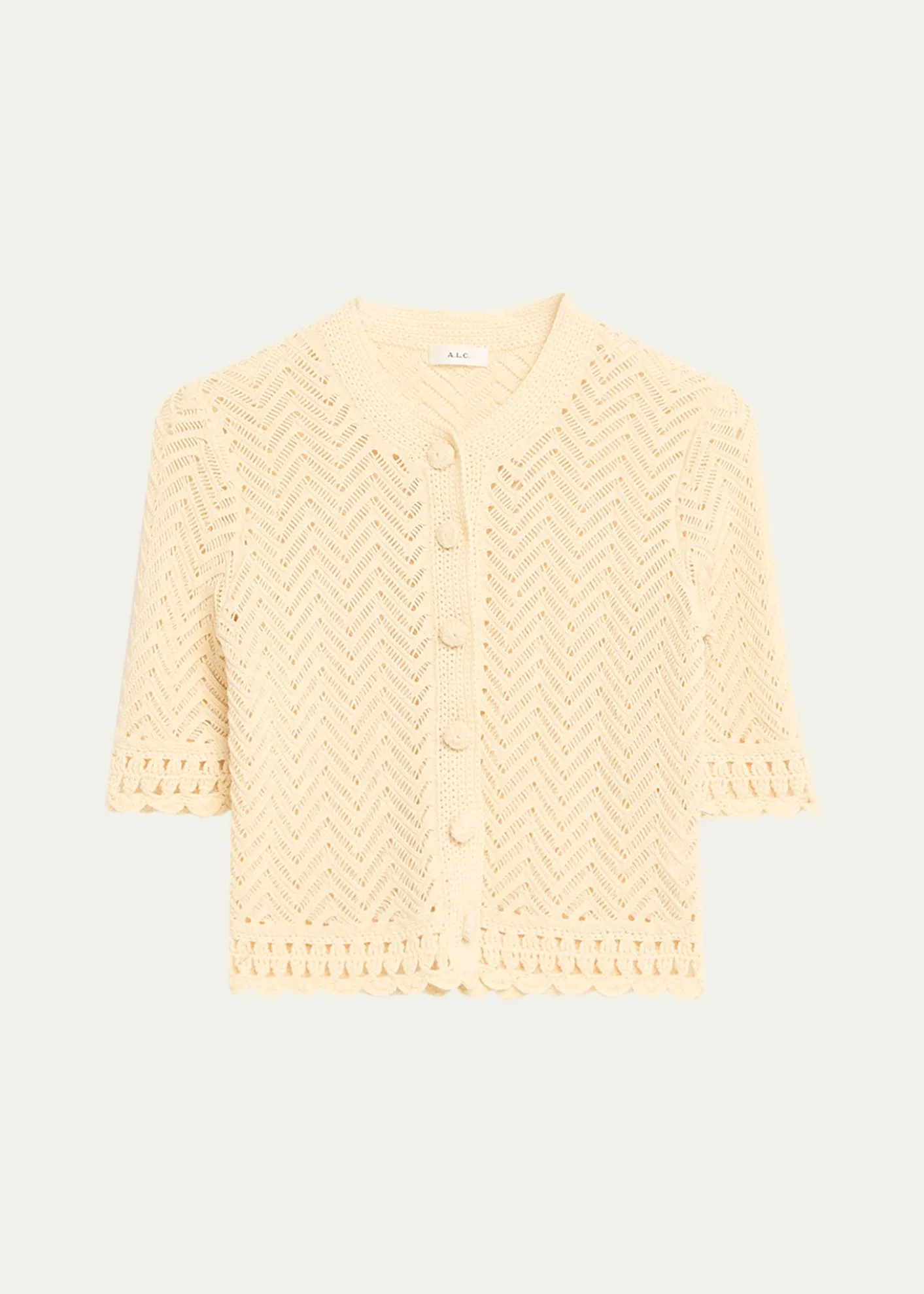 A.L.C.Simon Cropped Open-Knit Cardigan