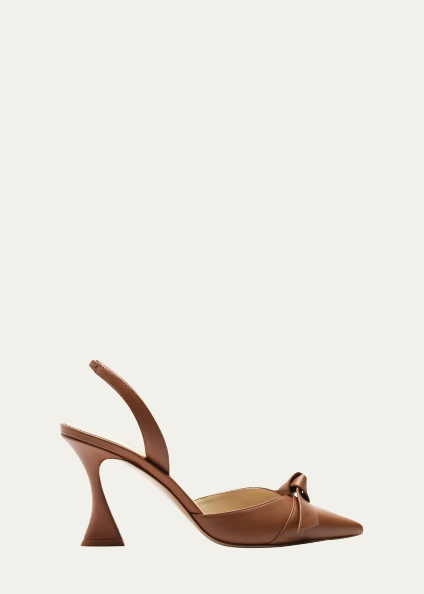 Alexandre BirmanClarita Bell Leather Bow Slingback Pumps