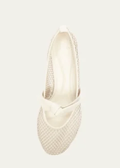 Alexandre BirmanClarita Bow Fishnet Ballerina Flats