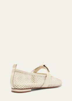 Alexandre BirmanClarita Bow Fishnet Ballerina Flats