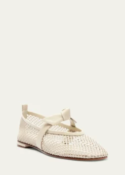 Alexandre BirmanClarita Bow Fishnet Ballerina Flats