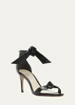 Alexandre Birman75mm Clarita Leather Bow Ankle-Strap Sandals