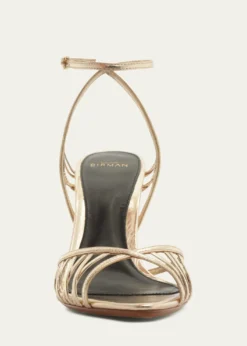 Alexandre Birman85mm Solene Metallic Leather Sandals