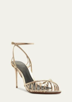 Alexandre Birman85mm Solene Metallic Leather Sandals