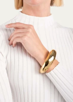 Alexis BittarLarge Molten Gold Hinged Cuff Bracelet