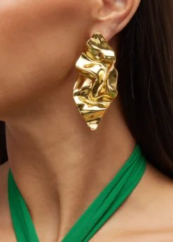 Alexis BittarCrumpled Gold Large Post Earrings