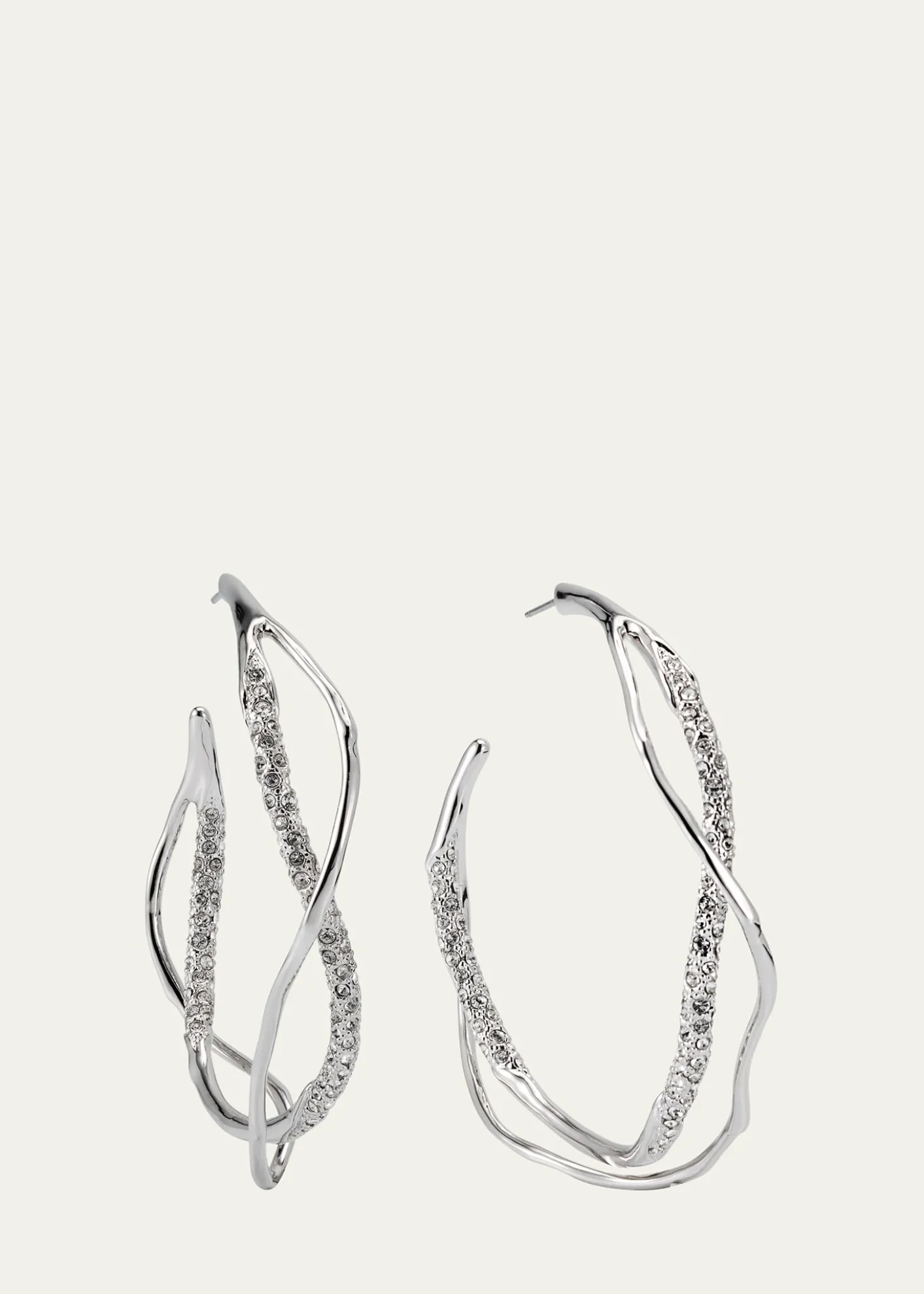 Alexis BittarIntertwined Pave Hoop Earrings