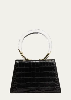 Alexis BittarLucite Quad Croc-Embossed Top-Handle Bag
