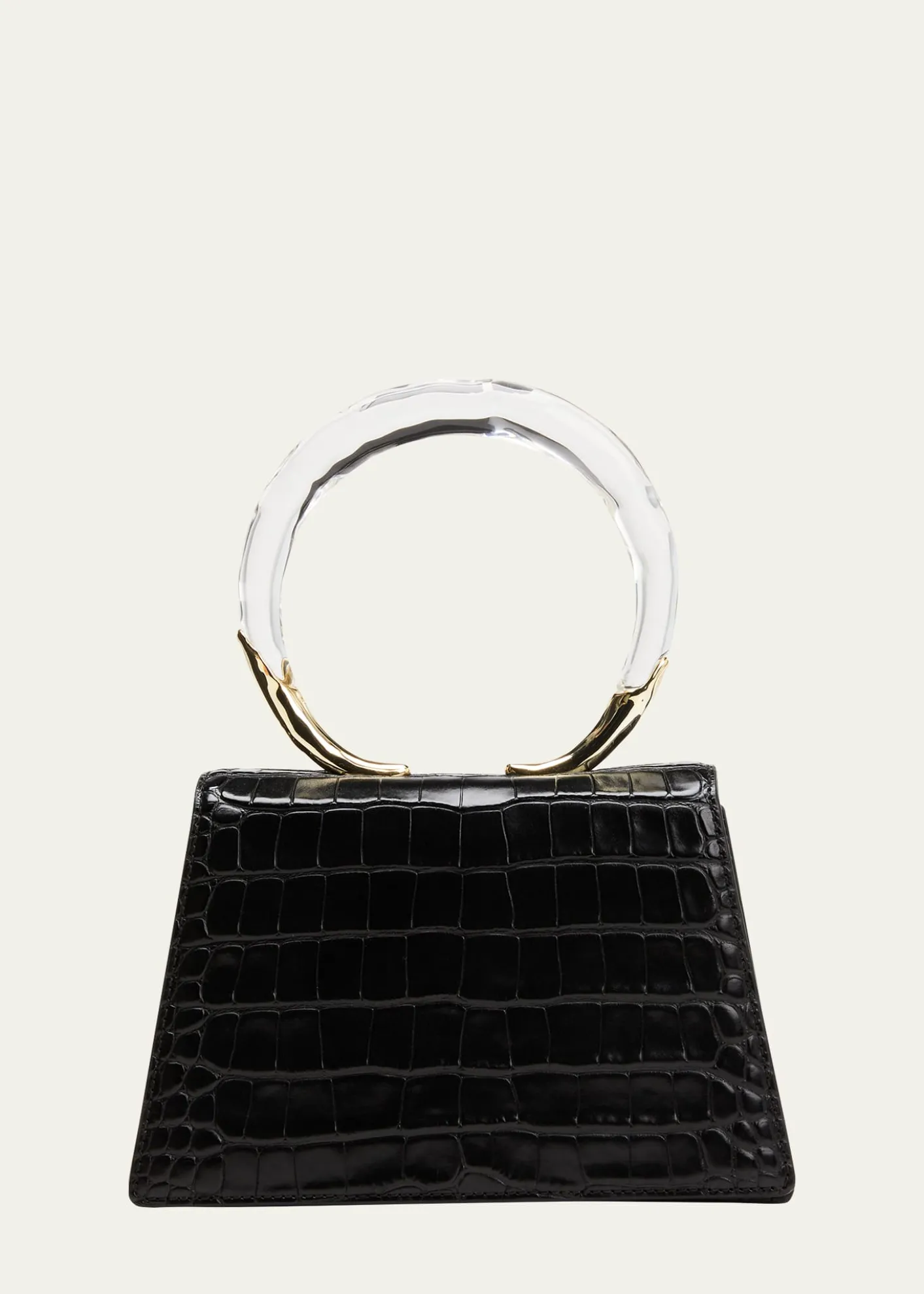 Alexis BittarLucite Quad Croc-Embossed Top-Handle Bag