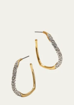 Alexis BittarMedium Two-Toned Pave Hoop Earrings